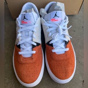 Jordan Orange and White Men's Shoes